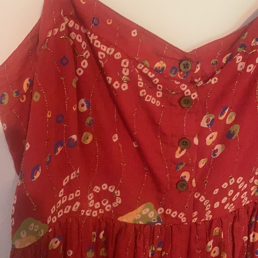 Free people red dress with gold detail - Picture 3 of 6